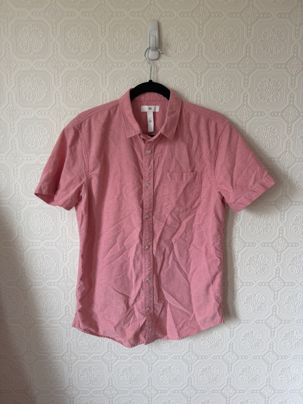 Nordstrom BP. Men's Short-Sleeve Pink Casual Button-Up Shirt Size M